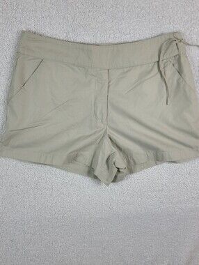 NY Khakis New York & Company Women's Khaki Wrap Tie Shorts Size 14
